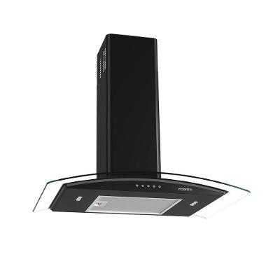 Coifa de Parede Fogatti Clean Vidro Curvo Black 70cm Vidro Preto 3 Velocidades 220V