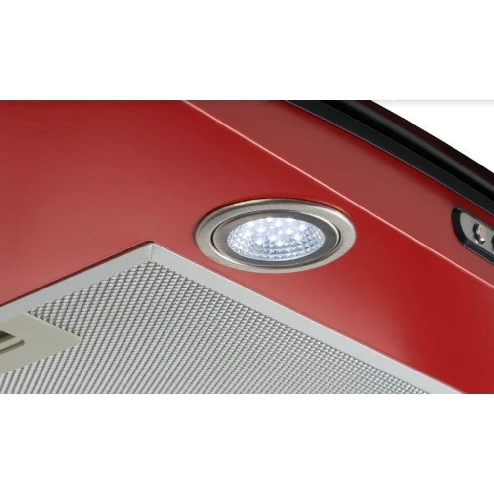 Coifa De Parede 70cm Vidro Curvo Slim Fogatti Vermelho 110V - 3