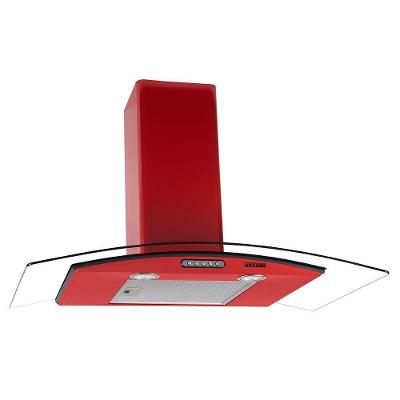 Coifa de Parede Fogatti Vidro Curvo Slim 90cm Vidro Temperado com LED Vermelho 110V