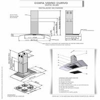 Coifa De Parede 60cm Vidro Curvo Duto Slim Fogatti Black 110V - 5