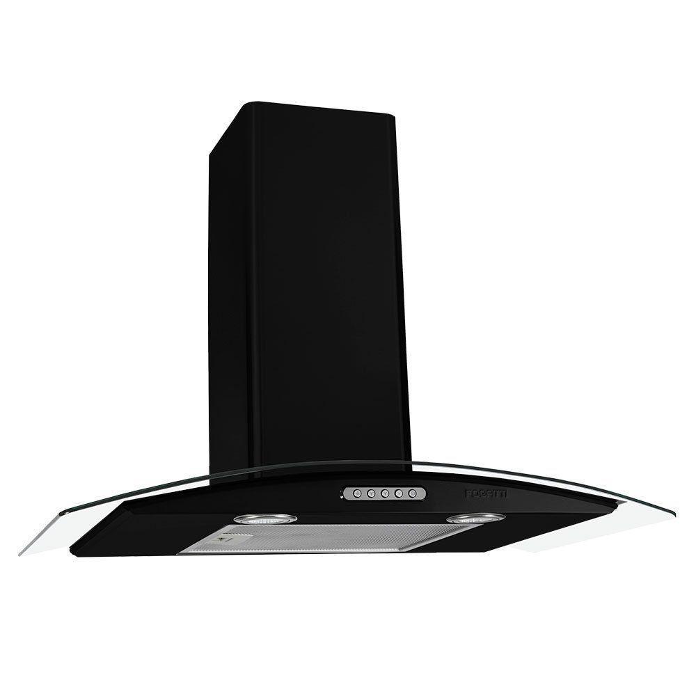 Coifa De Parede 70cm Vidro Curvo Duto Slim Fogatti Black 110V - 1