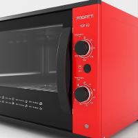 Forno Fogatti Elétrico Bancada Top 60Litros Vermelho 110V
