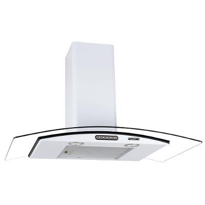 Coifa de Parede Fogatti Vidro Curvo Slim 90cm Vidro Temperado com Led Branco 110V