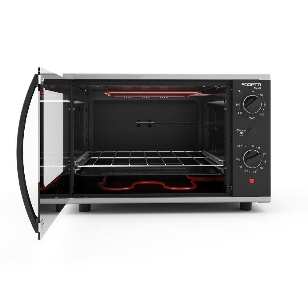 Forno Elétrico De Bancada 40Litros Fogatti Top 40Black Preto 110V - 5
