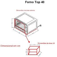 Forno Elétrico De Bancada 40Litros Fogatti Top 40Black Preto 110V - 3