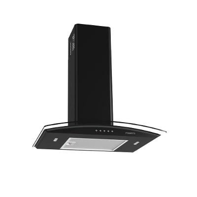 Coifa de Parede Fogatti Clean Vidro Curvo Black 60cm com Filtro de Alumínio Preto 220V