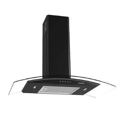 Coifa de Parede Fogatti Clean Vidro Curvo Black 80cm com Iluminação LED Preto 110V
