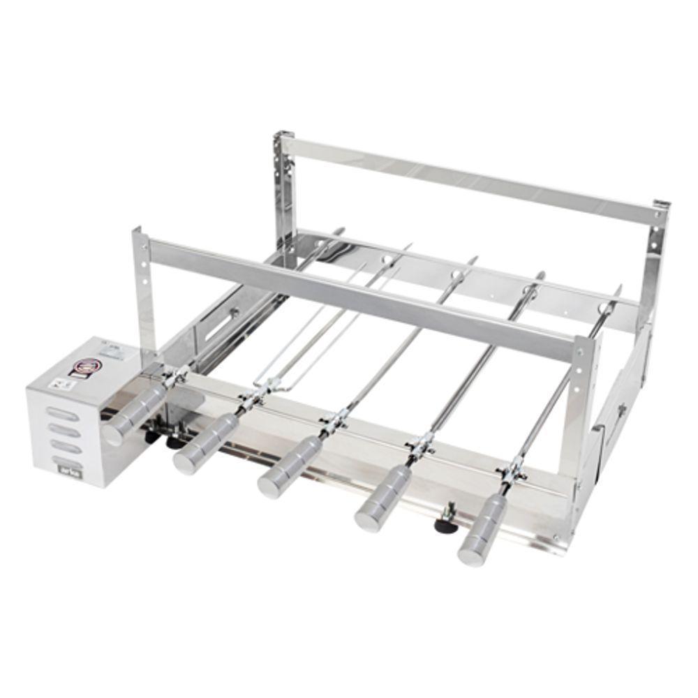 Churrasqueira Giratória Rotativa Aço Inox GBI 05 Espetos Bivolt - 1