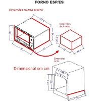 Forno Elétrico Embutir Fogatti Esi Inox 45l Inox 110V - 6