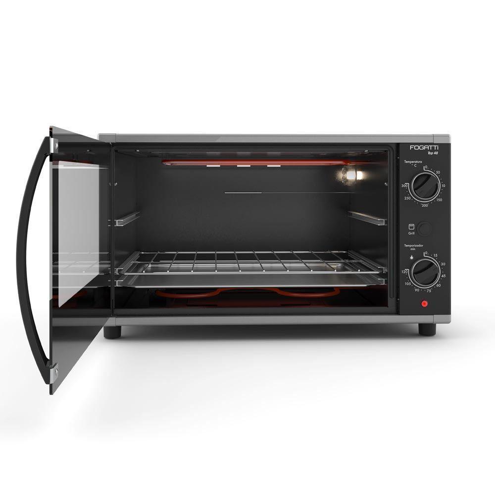 Forno Elétrico De Bancada 48 Litros Fogatti Top 48 Black Preto 220V - 5