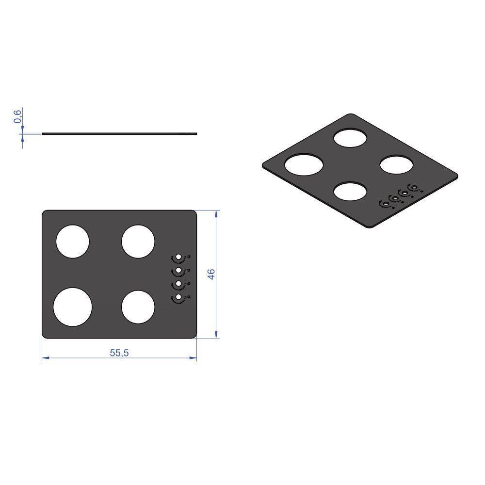 Vidro Preto Para Cooktop 4 Bocas Nardelli Preto - 2