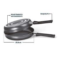 Frigideira Dupla Antiaderente Para Omeletes E Hambúrgueres - ø18cm De Alta Praticidade - 3