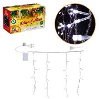 Cortina De Luz Natalina Branca Com 100 Led - 1,5m, Atmosfera Mágica Para Suas Festas - 1
