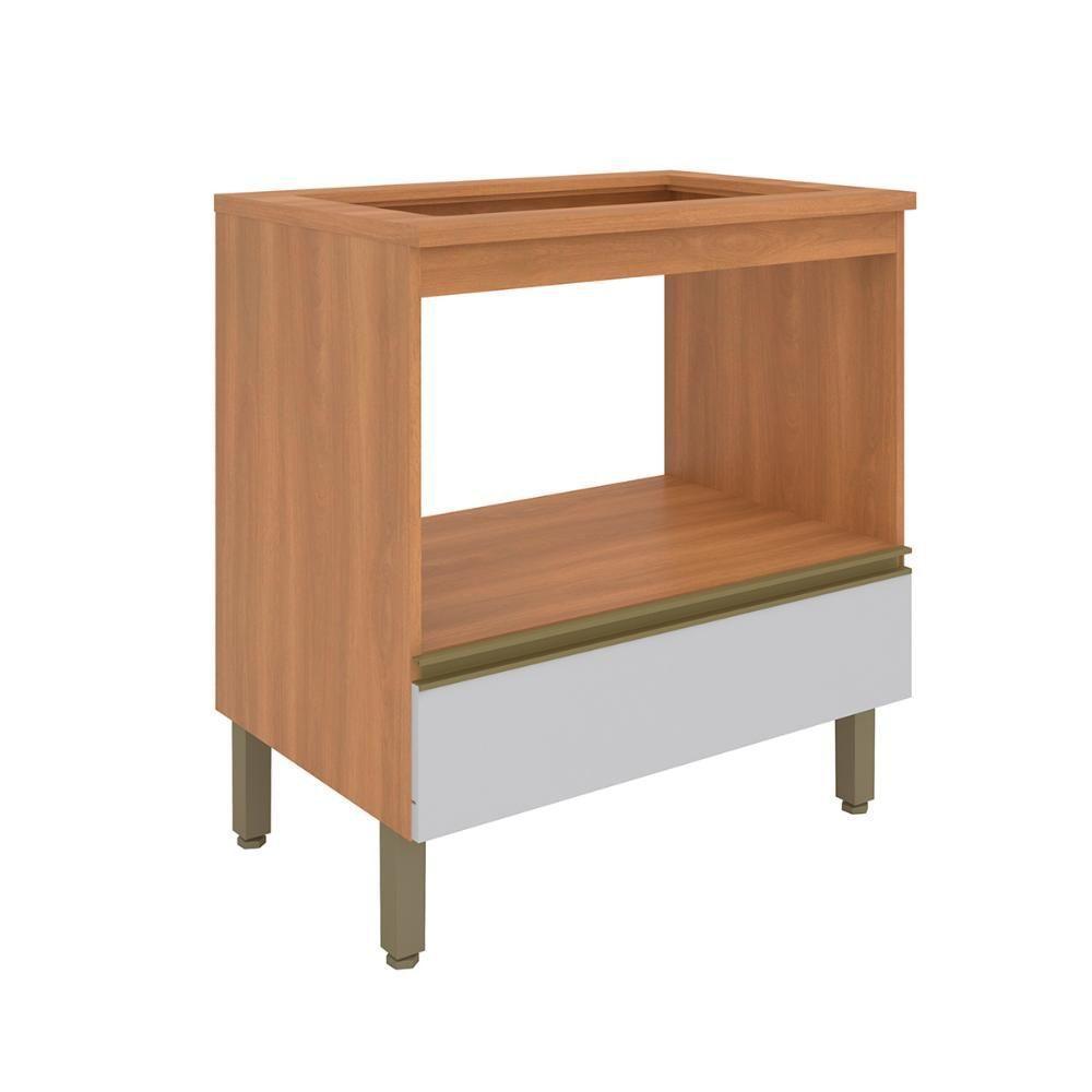 Balcão Armário Macadâmia 800mm Telasul P/cooktop 5 Bocas Freijó/branco - 2