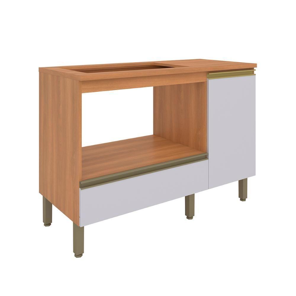 Balcão Macadâmia 1200mm P/cooktop 5 Bocas Freijó/branco - 4