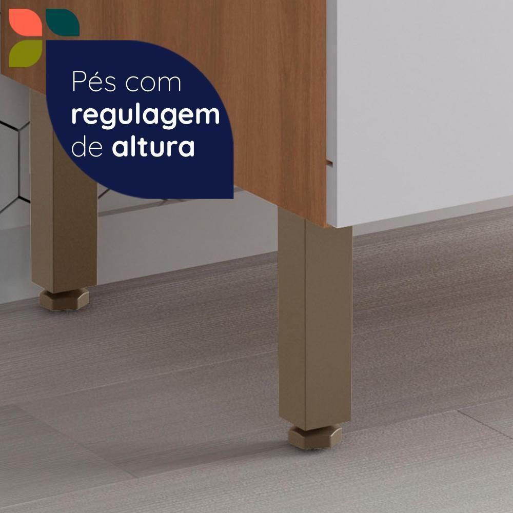 Balcão Macadâmia 1200mm P/cooktop 5 Bocas Freijó/branco - 7