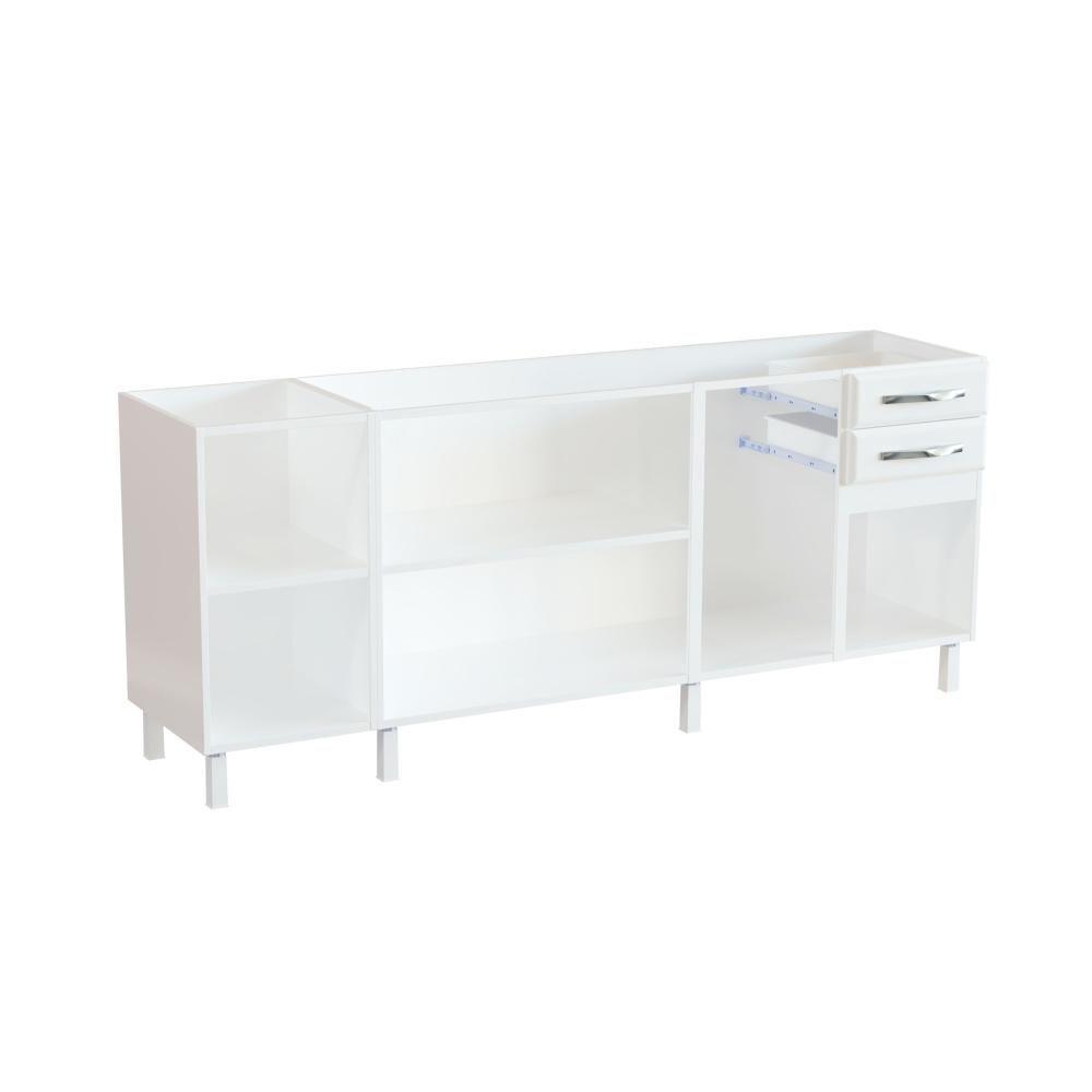 Balcão De Cozinha De Aço Telasul Star 5 Portas Para Pia Branco - 4