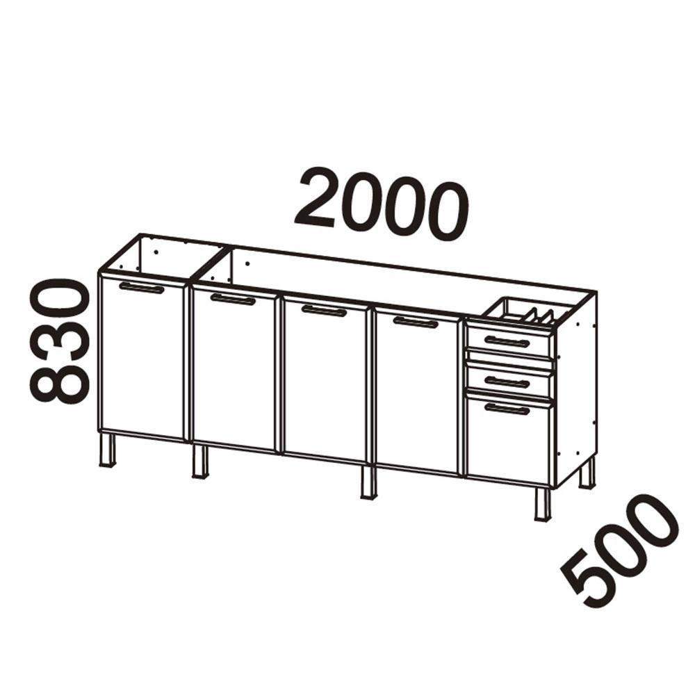 Balcão De Cozinha De Aço Telasul Star 5 Portas Para Pia Branco - 5