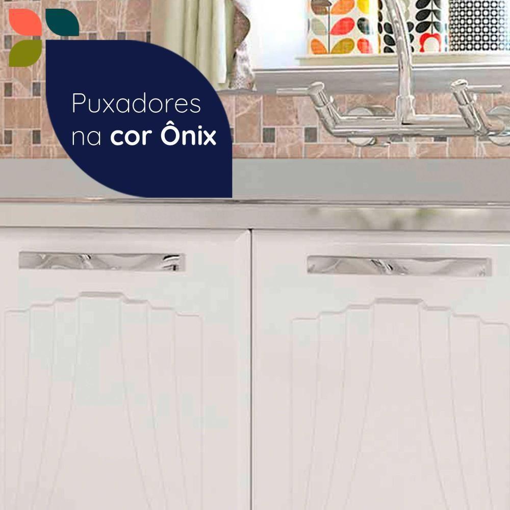 Balcão De Cozinha De Aço Telasul Star 5 Portas Para Pia Branco - 8