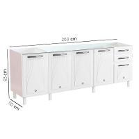 Balcão De Cozinha De Aço Telasul Star 5 Portas Para Pia Branco - 3