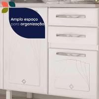 Balcão De Cozinha De Aço Telasul Star 5 Portas Para Pia Branco - 9