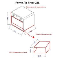 Forno Air Fryer 22l Fogatti - Multifunções Preto 220V - 3