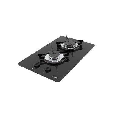 Cooktop a Gás Fogatti FGT 2B 2 Bocas Vidro Temperado com Acendimento Automático Preto Bivolt