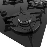 Cooktop Fogatti à Gás Fgt 2b Vidro Preto Flange Esmaltada Preto Bivolt