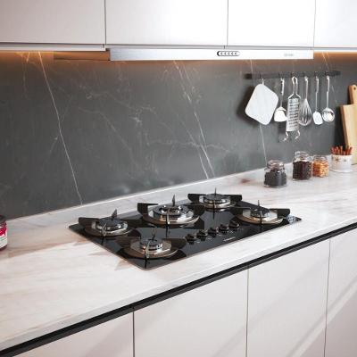 Cooktop a Gás Fogatti Safe 5 Bocas Vidro Temperado Tripla Chama Preto Bivolt