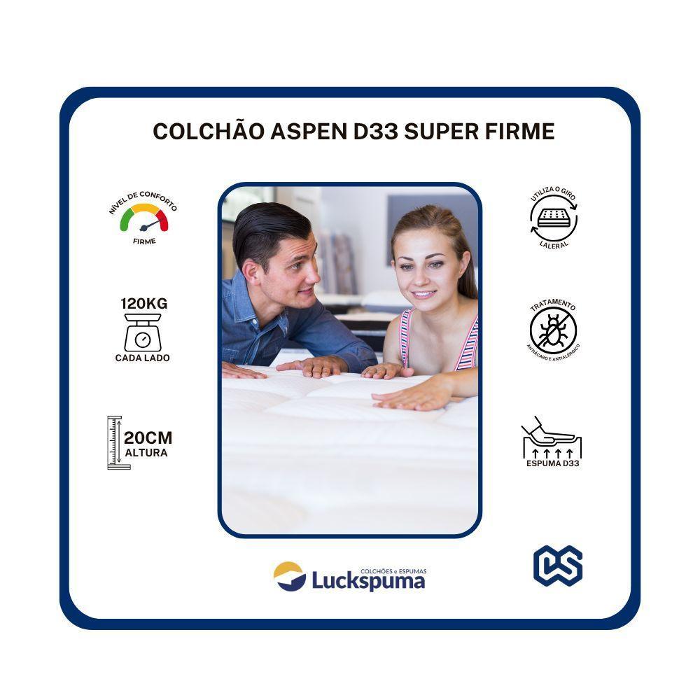 Cama Box Baú Queen Suede + Colchão Aspen Espuma D33 Luckspuma Super Firme 158x198x62 Preto - 2