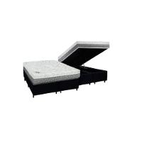 Cama Box Baú Queen Suede + Colchão Aspen Espuma D33 Luckspuma Super Firme 158x198x62 Preto - 1