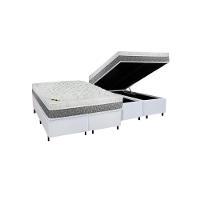 Cama Box Baú Queen Sintético + Colchão Aspen Espuma D33 Luckspuma Super Firme 158x198x62 Branco - 1