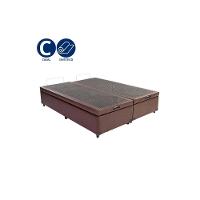 Cama Box Baú Casal Bipartido Whc Sintético Marrom 138x188x42 - 2