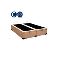 Cama Box Baú Casal Bipartido Whc Sintético Bege 138x188x42 - 2