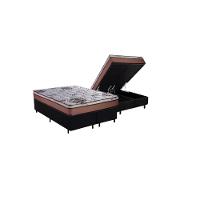 Cama Box Baú Queen Sintético + Colchão Caribe Molas Ensacadas Luckspuma 158x198x66 Preto - 1