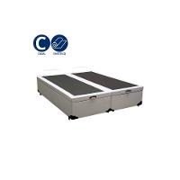 Cama Box Baú Casal Bipartido Whc Sintético Branco 138x188x42 - 2