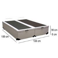 Cama Box Baú Casal Bipartido Whc Sintético Branco 138x188x42 - 3