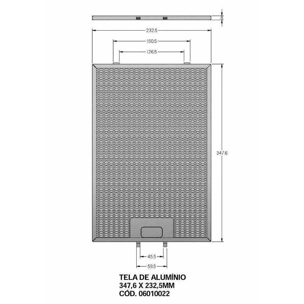 Filtro De Alumínio Para Coifa Tamanho 34,7 X 23,2 Cm Prata - 2