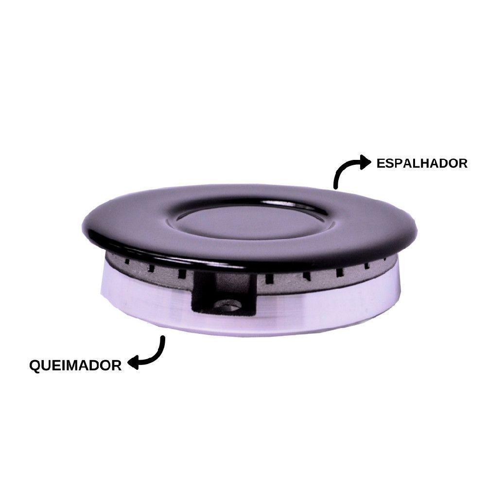 Kit Espalhador + Queimador Rápido Grande Sabaf Preto Com Inox - 2