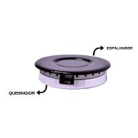 Kit Espalhador + Queimador Semi Rápido Médio Sabaf Preto Com Inox - 2