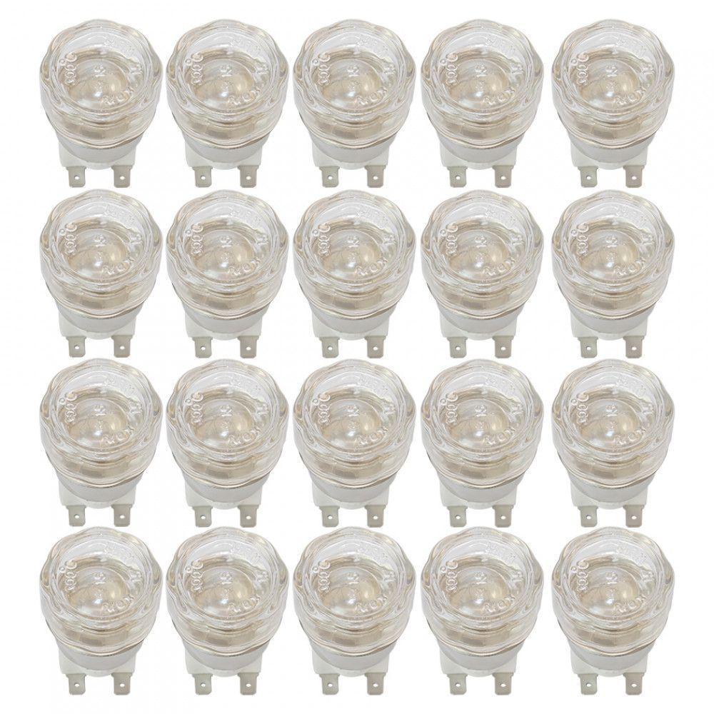 Kit Lâmpada Com Protetor Para Forno Embutir 110V - 20 Peças Branco 110V - 1