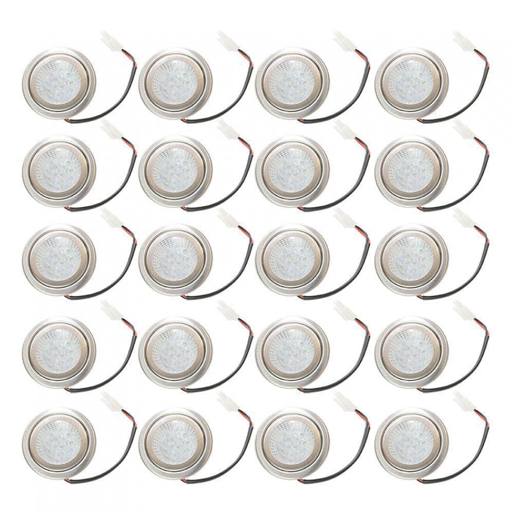 Kit Lâmpada Led Redonda Para Coifa Plug Branco - 20 Peças Metálico Bivolt - 1
