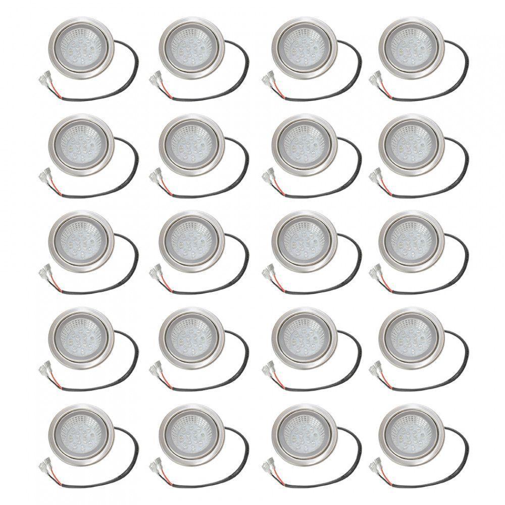 Kit Lâmpada Led Redonda Para Coifa Plug Simples - 20 Peças Metálico Bivolt - 1