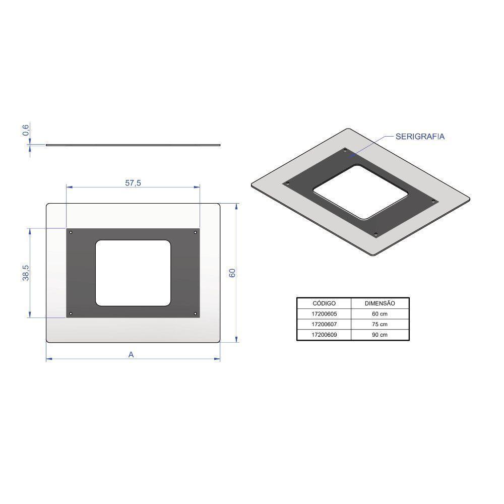 Vidro Reto Para Coifa De Ilha 75 Cm - 2