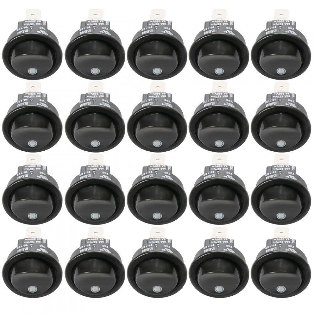 Kit Interruptor Grill E Lâmpada Fornos Embutir - 20 Peças Preto Bivolt - 1