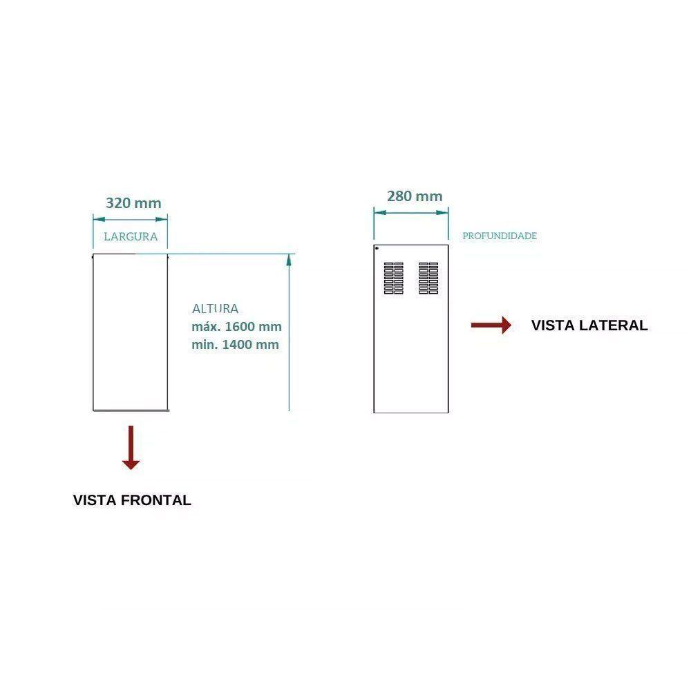 Duto Especial De Inox Para Coifa De Ilha Altura 1,4 A 1,6m Inox - 2