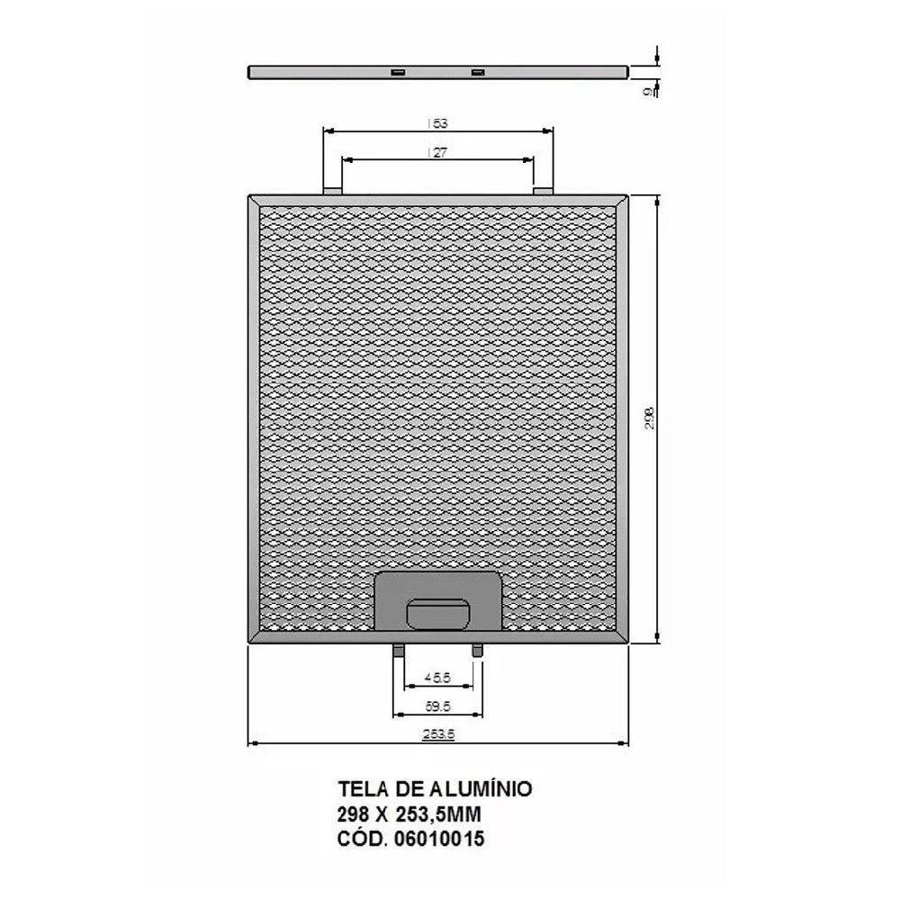 Filtro De Alumínio Para Coifa Tamanho 29,8 X 25,3 Cm Prata - 2