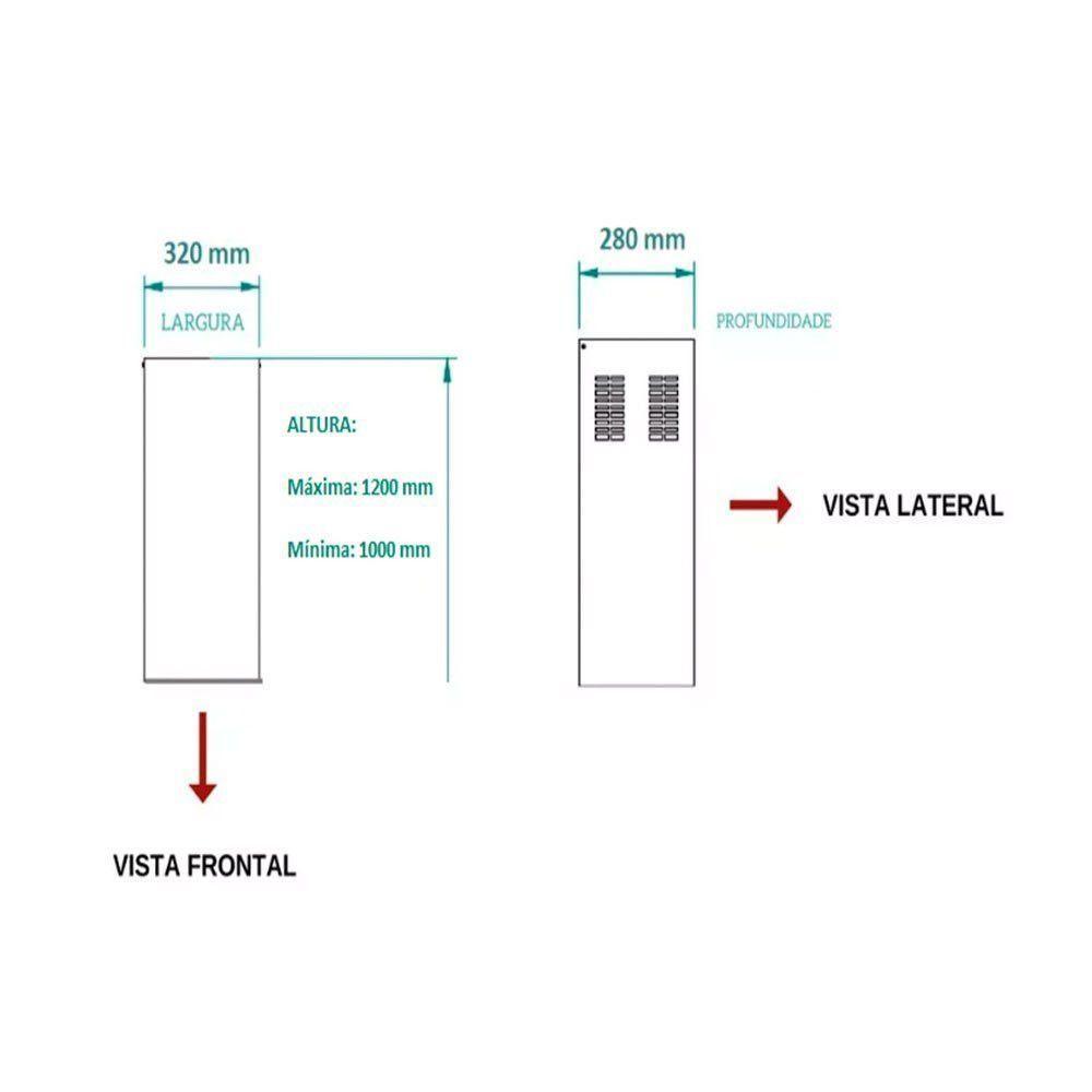 Duto Especial De Inox Para Coifa De Ilha Altura 1 A 1,20 M - 2