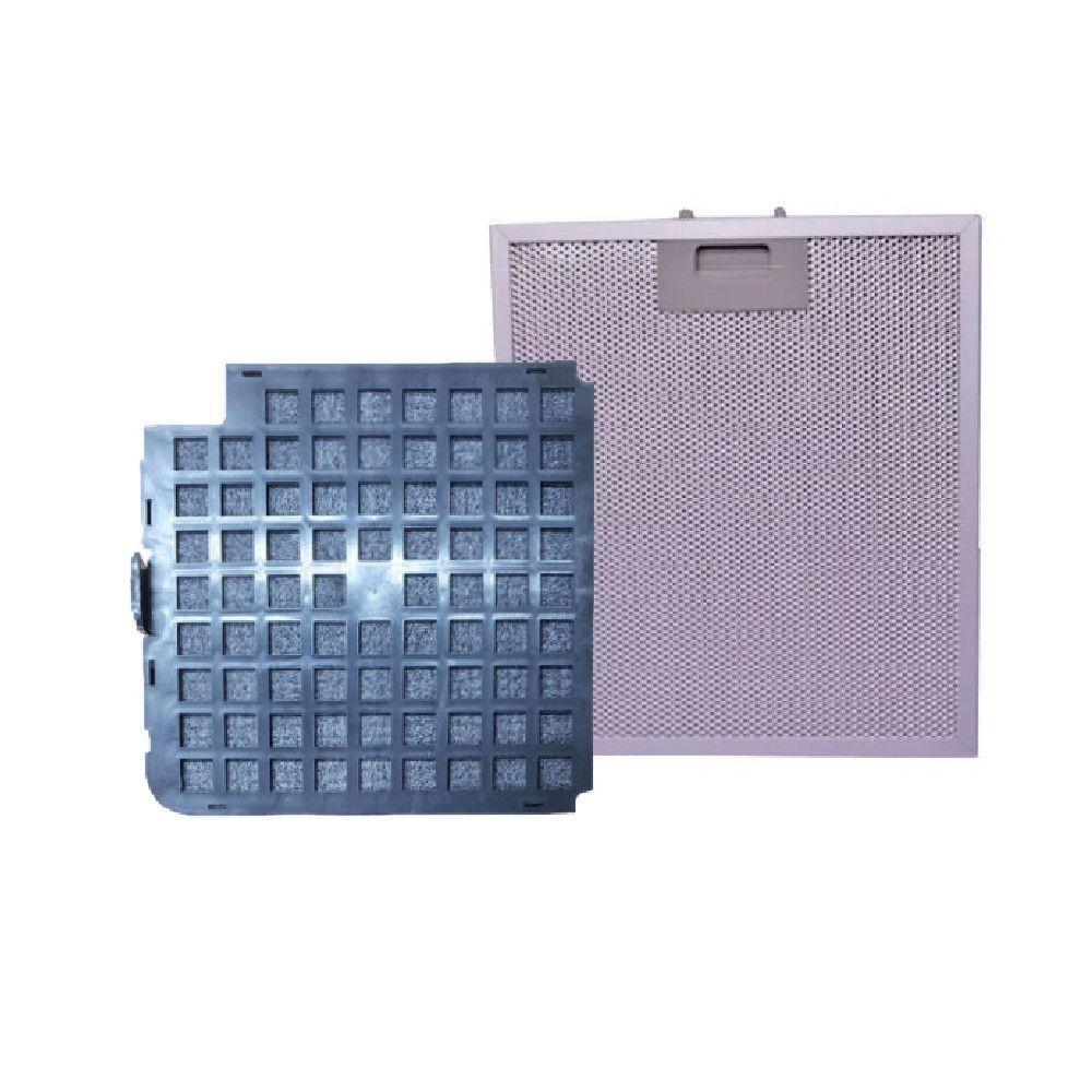 Kit De Filtros Alumínio + Carvão Para Coifa Nardelli Preto Com Prata - 1