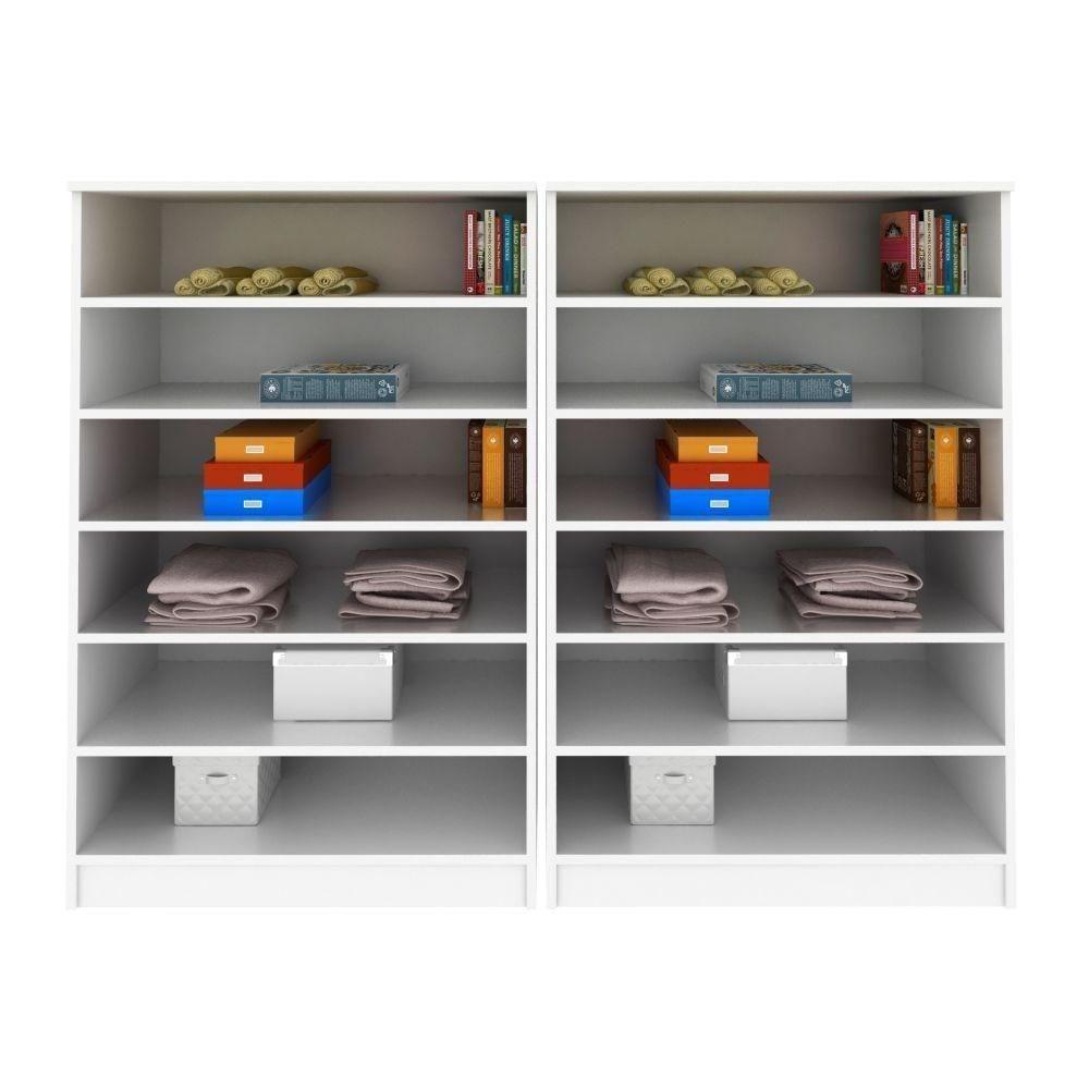 Kit 2 Armários Multiuso Para Lavanderia Bell P04 Branco - Mpozenato - 1